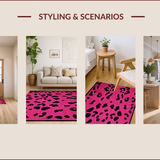 Ultra Soft Area Rug, Non Slip, Stain Resistant, Washable Area Rugs for Living Room, Bedroom, Chic Pink Animal Print Fusion(Pink)