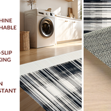 Ultra Soft Area Rug, Non Slip, Stain Resistant, Washable Area Rugs for Living Room, Bedroom, Bold Black White Floor Decor(Black)