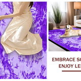 Ultra Soft Area Rug, Non Slip, Stain Resistant, Washable Area Rugs for Living Room, Bedroom, Trendy Funky Circular Motif(Purple)