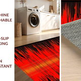 Ultra Soft Area Rug, Non Slip, Stain Resistant, Washable Area Rugs for Living Room, Bedroom, Dynamic Lava Flow Aesthetic(Red)