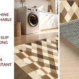 Ultra Soft Area Rug, Non Slip, Stain Resistant, Washable Area Rugs for Living Room, Bedroom, Rustic Earthy Tiled Aesthetic(Beige)