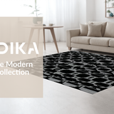 Ultra Soft Area Rug, Non Slip, Stain Resistant, Washable Area Rugs for Living Room, Bedroom, Trendy Chic Shag Style Rug(Black)