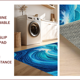 Ultra Soft Area Rug, Non Slip, Stain Resistant, Washable Area Rugs for Living Room, Bedroom, Ocean Beach Wave Polyester(Blue)
