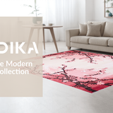 Ultra Soft Area Rug, Non Slip, Stain Resistant, Washable Area Rugs for Living Room, Bedroom, Artistic Minimalist Cherry Design(Pink)