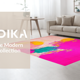 Ultra Soft Area Rug, Non Slip, Stain Resistant, Washable Area Rugs for Living Room, Bedroom, Radiant Contemporary Gradient Patterns(Pink)