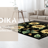 Ultra Soft Area Rug, Non Slip, Stain Resistant, Washable Area Rugs for Living Room, Bedroom, Contemporary Black and Gold Theme(Gold)