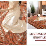 Ultra Soft Area Rug, Non Slip, Stain Resistant, Washable Area Rugs for Living Room, Bedroom, Luxurious Earthy Solid Texture(Red)