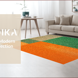 Ultra Soft Area Rug, Non Slip, Stain Resistant, Washable Area Rugs for Living Room, Bedroom, Vibrant Striped Entryway Rug for Minimalist Homes(Orange)
