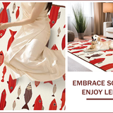 Ultra Soft Area Rug, Non Slip, Stain Resistant, Washable Area Rugs for Living Room, Bedroom, Elegant Outdoor Marine Motif(Red)