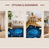 Ultra Soft Area Rug, Non Slip, Stain Resistant, Washable Area Rugs for Living Room, Bedroom, Celestial Bright Starry Arrangement(Blue)