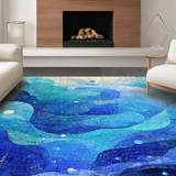 Ultra Soft Area Rug, Non Slip, Stain Resistant, Washable Area Rugs for Living Room, Bedroom, Ocean Abyss Runner Rug 3D Nautical Octopus Spiral Patterned Mat Design(Blue)