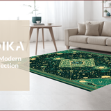 Ultra Soft Area Rug, Non Slip, Stain Resistant, Washable Area Rugs for Living Room, Bedroom, Vintage Celestial Zodiac(Green)