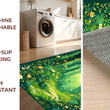 Ultra Soft Area Rug, Non Slip, Stain Resistant, Washable Area Rugs for Living Room, Bedroom, Joyful Colorful Garden Vibe(Green)