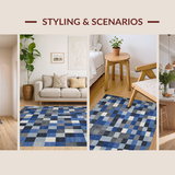 Vibrant Retro Patchwork Aesthetic(Blue)