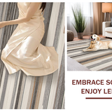 Ultra Soft Area Rug, Non Slip, Stain Resistant, Washable Area Rugs for Living Room, Bedroom, Contemporary Textured Line Arrangement(Gray)