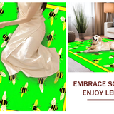Ultra Soft Area Rug, Non Slip, Stain Resistant, Washable Area Rugs for Living Room, Bedroom, Lively Black Contemporary Print(Green)