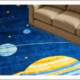 Ultra Soft Area Rug, Non Slip, Stain Resistant, Washable Area Rugs for Living Room, Bedroom, Whimsical Celestial Cartoon Imagery(Blue)