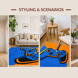 Ultra Soft Area Rug, Non Slip, Stain Resistant, Washable Area Rugs for Living Room, Bedroom, Artistic Tech-Inspired Decorative Rug(Blue)