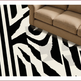 Ultra Soft Area Rug, Non Slip, Stain Resistant, Washable Area Rugs for Living Room, Bedroom, Contemporary Zebra Print Elegance(Black)