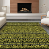 Ultra Soft Area Rug, Non Slip, Stain Resistant, Washable Area Rugs for Living Room, Bedroom, Luxe Graphic Symmetrical Elements(Yellow)