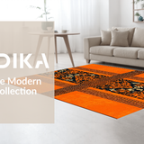 Ultra Soft Area Rug, Non Slip, Stain Resistant, Washable Area Rugs for Living Room, Bedroom, Bold Contemporary Textile Art(Orange)