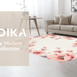 Ultra Soft Area Rug, Non Slip, Stain Resistant, Washable Area Rugs for Living Room, Bedroom, Vibrant Shabby Chic Bloom Motif(Ivory)