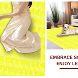 Ultra Soft Area Rug, Non Slip, Stain Resistant, Washable Area Rugs for Living Room, Bedroom, Bold Yellow Abstract Artistry(Yellow)