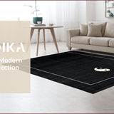 Ultra Soft Area Rug, Non Slip, Stain Resistant, Washable Area Rugs for Living Room, Bedroom, Elegant Monochrome Yin Yang Aesthetic(Black)