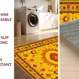 Ultra Soft Area Rug, Non Slip, Stain Resistant, Washable Area Rugs for Living Room, Bedroom, Sunny Spiraled Harmony Aesthetic(Gold)