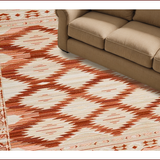 Ultra Soft Area Rug, Non Slip, Stain Resistant, Washable Area Rugs for Living Room, Bedroom, Chic Modernist Diamond Arrangement(Red)