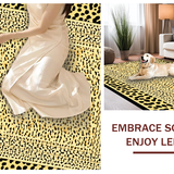 Ultra Soft Area Rug, Non Slip, Stain Resistant, Washable Area Rugs for Living Room, Bedroom, Elegant Earthy Leopard Motif(Beige)