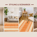 Ultra Soft Area Rug, Non Slip, Stain Resistant, Washable Area Rugs for Living Room, Bedroom, Contemporary Plush Orange Aesthetic(Orange)