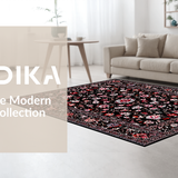 Contemporary Floral Geometric Fusion(Black)