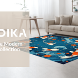 Vibrant Koi Fish Motif(Blue)