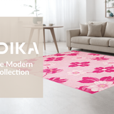 Ultra Soft Area Rug, Non Slip, Stain Resistant, Washable Area Rugs for Living Room, Bedroom, Lively Pink Nature Inspired Theme(Pink)