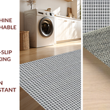 Ultra Soft Area Rug, Non Slip, Stain Resistant, Washable Area Rugs for Living Room, Bedroom, Contemporary Black and Beige Trellis(Gray)