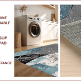 Ultra Soft Area Rug, Non Slip, Stain Resistant, Washable Area Rugs for Living Room, Bedroom, Abstract Blue Geometric Living Room Stain-Resistant Rug(Gray)
