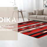 Contemporary Abstract Striped Ensemble(Red)