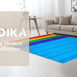 Ultra Soft Area Rug, Non Slip, Stain Resistant, Washable Area Rugs for Living Room, Bedroom, Retro Abstract Blue Waves(Blue)