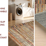 Ultra Soft Area Rug, Non Slip, Stain Resistant, Washable Area Rugs for Living Room, Bedroom, Stylish Textured Geometric Arrangement(Orange)