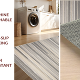 Ultra Soft Area Rug, Non Slip, Stain Resistant, Washable Area Rugs for Living Room, Bedroom, Sophisticated Subtle Striped Elegance(Gray)