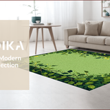 Ultra Soft Area Rug, Non Slip, Stain Resistant, Washable Area Rugs for Living Room, Bedroom, Cottagecore Leafy Textured Aesthetic(Green)