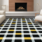 Ultra Soft Area Rug, Non Slip, Stain Resistant, Washable Area Rugs for Living Room, Bedroom, Stylish Black and White Trellis(Black)