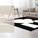 Modern Quirky Heart Patterned Mat(White)