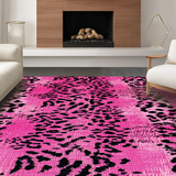 Ultra Soft Area Rug, Non Slip, Stain Resistant, Washable Area Rugs for Living Room, Bedroom, Contemporary Animal Print Elegance(Pink)