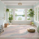 Multi-color and Patterns Pastel Marble Swirl Area Rug