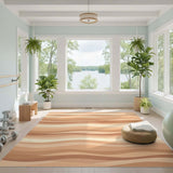 Wavy Brown Tan Abstract No. 4 Area Rug