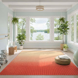 Red Gradient Geometric Dot Area Rug
