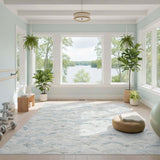 Blue Scallop Wave Area Rug
