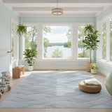 Blue Wavy Wave Area Rug
